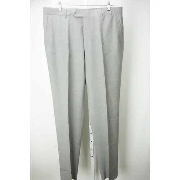 Burberry London Light Gray S120s Wool Mens Pants Trousers Sz 52 EU NEW
